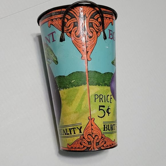 Vegetable Seed Packet Eggplant Bucket Metal Vase Bucket Decor - Picture 5 of 12